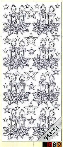 1 Stickers - 10 x 23 cm 0862 - Weihnachtskerze - grün,  Farbe - grün,  Art - Stickers normal,  Jahreszeit - Weihnachten,  0862 - Weihnachtskerze