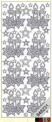 1 Stickers - 10 x 23 cm 0862 - Weihnachtskerze - gold,  Farbe - gold,  Art - Stickers normal,  Jahreszeit - Weihnachten,  0862 - Weihnachtskerze