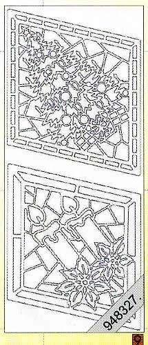 1 Stickers - 10 x 23 cm 0957 - Fenster+Baum+Kerze - gold,  Farbe - gold,  Art - Stickers normal,  Jahreszeit - Weihnachten,  0957 - Fenster+Baum+Kerze
