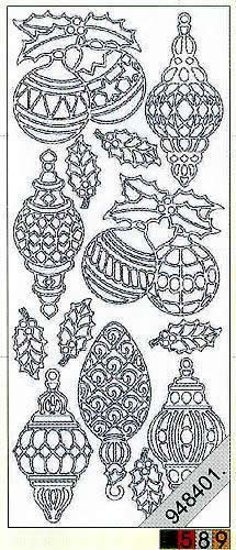 1 Stickers - 10 x 23 cm 0965 - Kugel - gold,  Farbe - gold,  Art - Stickers normal,  Jahreszeit - Weihnachten,  0965 - Baumschmuck