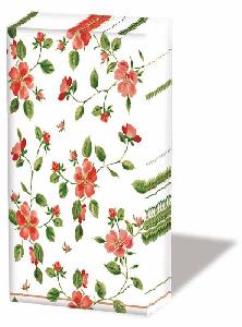 10 bedruckte Taschentücher EMILY RED,  Sonstiges,  Blumen,  Frühjahr,  bedruckte papiertaschentücher,  Blumen