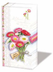 10 printed handkerchiefs BELLIS PERENNIS,  Flowers,  Spring,  handkerchiefs
