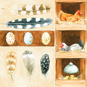 20 Servietten - 25 x 25 cm POULTRY UNIT,  Ostern - Ostereier,  Ostern - Huhn / Hahn,  Ostern,  cocktail servietten