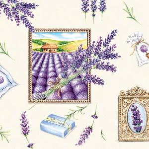 20 Servietten - 25 x 25 cm LAVANDE CREAM,  Regionen - Länder - Frankreich,  Regionen - Mediteran,  Blumen - Lavendel,  Sommer,  cocktail servietten