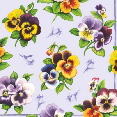 20 Servietten - 25 x 25 cm PANSY LILA,  Blumen - Stiefmütterchen,  Frühjahr,  cocktail servietten
