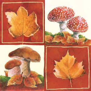 20 napkins - 25 x 25 cm AUTUMN,  Autumn - leaves / foliage,  Fruits - fungi,  Autumn,  cocktail napkins