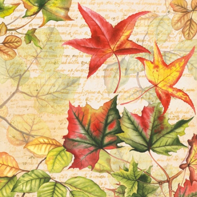 20 napkins - 25 x 25 cm AUTUMN TIME,  Autumn - leaves / foliage,  Autumn,  cocktail napkins