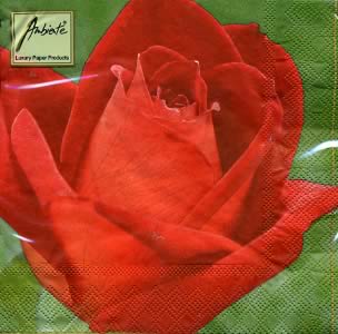 20 Servietten - 33 x 33 cm , Ereignisse -  Sonstige,  Blumen,  Blumen -  Sonstige,  Blumen - Rosen,  Sommer,  lunchservietten,  Rote Rose