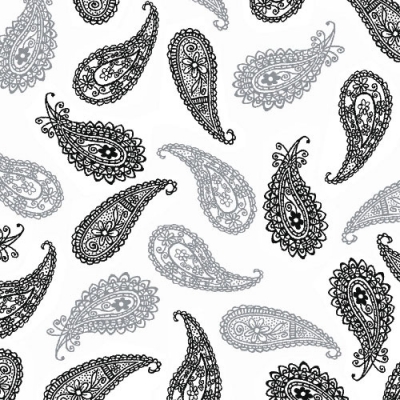 20 Servietten - 33 x 33 cm CLASSIC PAISLEY BLACK,  Sonstiges - Muster,  Everyday,  lunchservietten