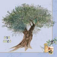 20 Servietten - 33 x 33 cm ,  Früchte - Oliven,  Regionen - Mediteran,  Everyday,  lunchservietten,  Olive tree - lila