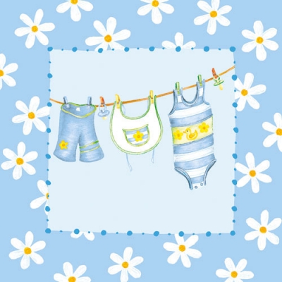 20 Servietten - 33 x 33 cm BABY BLUE,  Menschen - Babys,  Ereignisse - Geburt,  Everyday,  lunchservietten,  Baby - blue