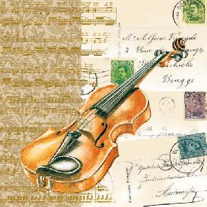 20 Servietten - 33 x 33 cm VIOLIN,  Sonstiges - Schriften,  Sonstiges - Musik,  Everyday,  lunchservietten,  Geige,  Briefe