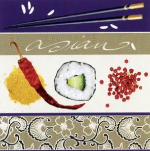 20 Servietten - 33 x 33 cm , Regionen - Asien,  Gemüse -  Sonstiges,  Essen - Gewürze,  Essen -  Sonstiges,  Everyday,  lunchservietten,  Sushi
