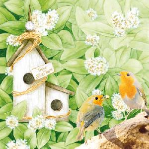 20 napkins - 33 x 33 cm BIRDS WEDDING,  Other - other,  Animals - birds,  Plants - other,  Spring,  lunchnapkins,  Aviary ettes in the tree