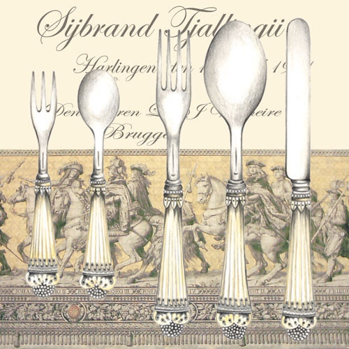20 Servietten - 33 x 33 cm COUVERT, Sonstiges - Schriften,  Sonstiges - Bilder / Gemälde,  Ereignisse -  Sonstige,  Essen -  Sonstiges,  Everyday,  lunchservietten,  Besteck
