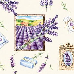 20 Servietten - 33 x 33 cm LAVANDE CREAM, Sonstiges -  Sonstiges,  Blumen - Lavendel,  Regionen -  Sonstige,  Blumen -  Sonstige,  Everyday,  lunchservietten,  Lavendelfeld,  Landschaft