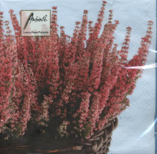 20 Servietten - 33 x 33 cm ,  Blumen -  Sonstige,  Sommer,  Herbst,  lunchservietten,  Heidekraut,  Erika