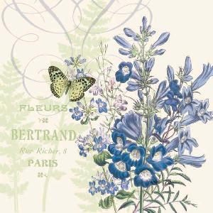 20 Servietten - 33 x 33 cm SPRING FLEURS,  Blumen -  Sonstige,  Sonstiges - Schriften,  Tiere - Schmetterlinge,  Sommer,  lunchservietten