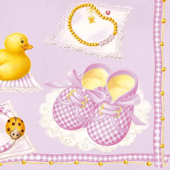 20 napkins - 33 x 33 cm BABY GIRL,  People - babies,  Events - birth,  Everyday,  lunchnapkins