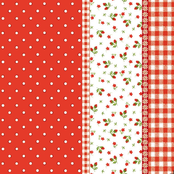20 Servietten - 33 x 33 cm LILLY RED,  Blumen - Rosen,  Sommer,  lunchservietten