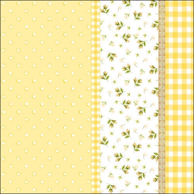 20 Servietten - 33 x 33 cm LILLY YELLOW,  Sonstiges - Muster,  Blumen -  Sonstige,  Everyday,  lunchservietten