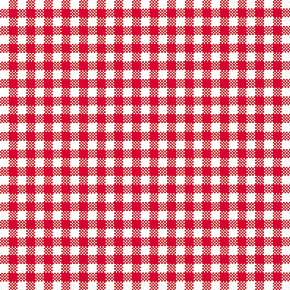 20 Servietten - 33 x 33 cm VICHY SMALL RED,  Sonstiges - Muster,  Everyday,  lunchservietten