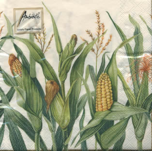 20 Servietten - 33 x 33 cm CORN,  Gemüse - Mais,  Sommer,  lunchservietten