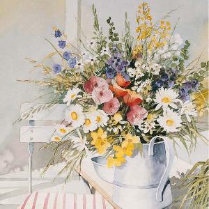 20 Servietten - 33 x 33 cm GARDENIDYILL,  Blumen - Magariten,  Frühjahr,  lunchservietten,  Gräser