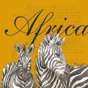 20 Servietten - 33 x 33 cm AFRICA SAFRAAN,  Tiere - Zebras,  Regionen - Afrika,  Everyday,  lunchservietten