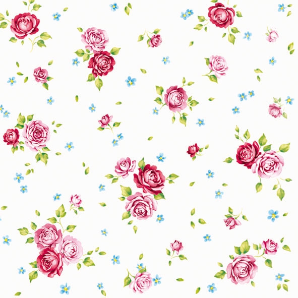 20 Servietten - 33 x 33 cm ROSALIE WHITE,  Blumen - Rosen,  Sommer,  lunchservietten