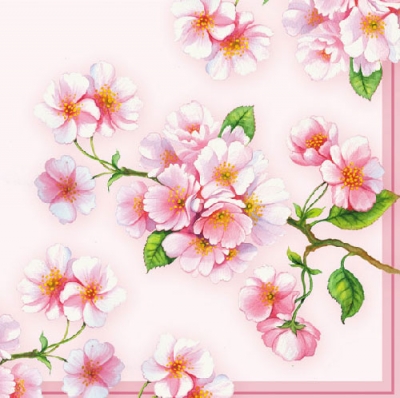 20 Servietten - 33 x 33 cm SPRING BLOSSOMS,  Pflanzen,  Blumen,  Frühjahr,  lunchservietten,  Kirschblüte