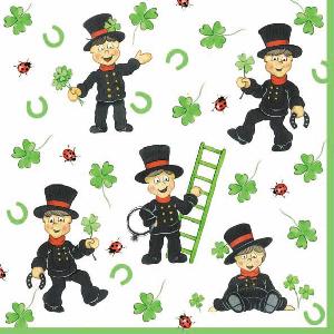 20 Servietten - 33 x 33 cm CHIMNEY SWEEP,  Menschen - Personen,  Pflanzen - Klee,  Winter,  lunchservietten,  Schornsteinfeger