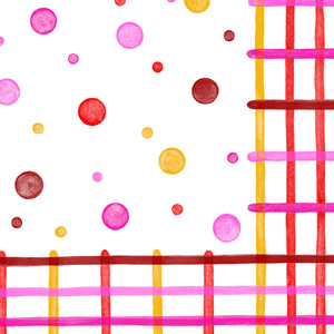 20 Servietten - 33 x 33 cm DOTS AND STRIPES RED,  Sonstiges - Muster,  Everyday,  lunchservietten