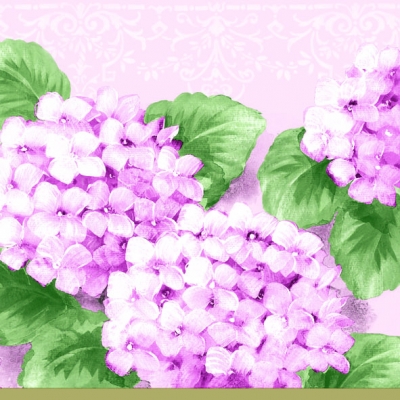 20 Servietten - 33 x 33 cm ,  Blumen,  Sommer,  lunchservietten,  Hortensien