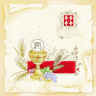 20 napkins - 33 x 33 cm ,  Fruits - grapes,  Events - communion,  Spring,  lunchnapkins