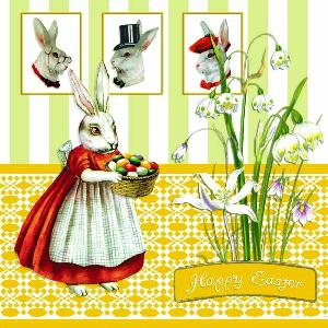 20 Servietten - 25 x 25 cm , Ostern - Ostereier,  Ostern - Hasen,  Sonstiges - Muster,  Blumen -  Sonstige,  Ostern,  cocktail servietten