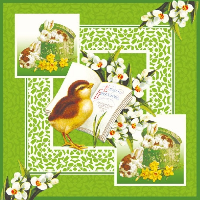 20 Servietten - 33 x 33 cm , Sonstiges - Muster,  Ostern - Kücken,  Ostern - Hasen,  Blumen -  Sonstige,  Ostern,  lunchservietten