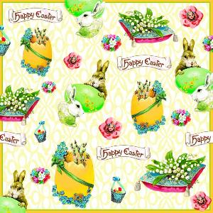 20 Servietten - 33 x 33 cm , Tiere - Hasen,  Ostern - Hasen,  Ostern - Ostereier,  Blumen -  Sonstige,  Ostern,  lunchservietten,  Schriften,  Maiglöckchen