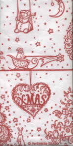 10 bedruckte Taschentücher SILHOUETTE POS.RED,  Winter,  Weihnachten,  bedruckte papiertaschentücher