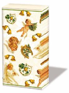 10 bedruckte Taschentücher LOVELY ANGELS,  Weihnachten,  bedruckte papiertaschentücher,  Engel