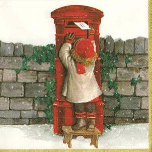 20 Servietten - 25 x 25 cm LETTER,  Winter - Schnee,  Menschen - Kinder,  Weihnachten,  cocktail servietten
