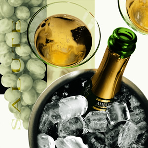 20 Servietten - 25 x 25 cm SALUTE,  Getränke - Wein / Sekt,  Ereignisse - Feier,  Everyday,  cocktail servietten
