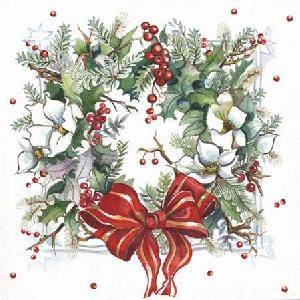 20 Servietten - 25 x 25 cm CHRISTMAS ATMOSPHERE,  Früchte -  Sonstige,  Blumen - Christrosen,  Weihnachten,  cocktail servietten