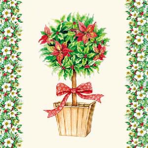 20 Servietten - 25 x 25 cm POINTSETTA TREE,  Weihnachten - Weihnachtsstern,  Weihnachten,  cocktail servietten