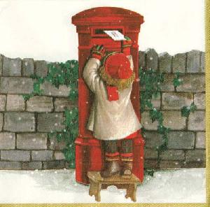 20 Servietten - 33 x 33 cm LETTER,  Menschen - Kinder,  Winter - Schnee,  Weihnachten,  lunchservietten