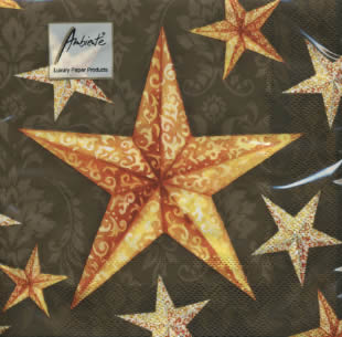 20 Servietten - 33 x 33 cm ,  Weihnachten,  lunchservietten,  Sterne
