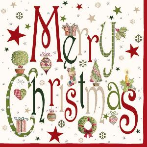 20 Servietten - 33 x 33 cm BEST WISHES,  Sonstiges - Schriften,  Weihnachten - Sterne,  Weihnachten,  lunchservietten