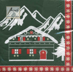 20 Servietten - 33 x 33 cm HEIMAT,  Winter - Schnee,  Regionen - Länder -Schweiz,  Weihnachten,  lunchservietten