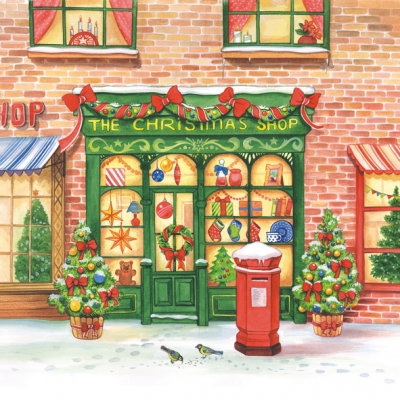 20 Servietten - 33 x 33 cm THE CHRISTMAS SHOP,  Weihnachten - Weihnachtsbaum,  Winter - Schnee,  Weihnachten,  lunchservietten