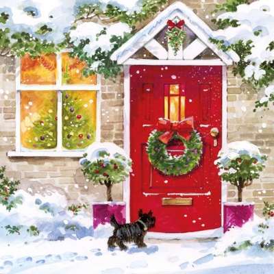 20 Servietten - 33 x 33 cm HOME VIEW,  Weihnachten - Weihnachtsbaum,  Winter - Schnee,  Weihnachten,  lunchservietten
